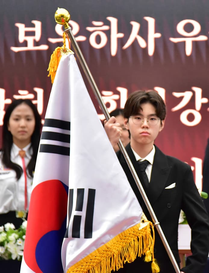 Gala ceremony with flags
